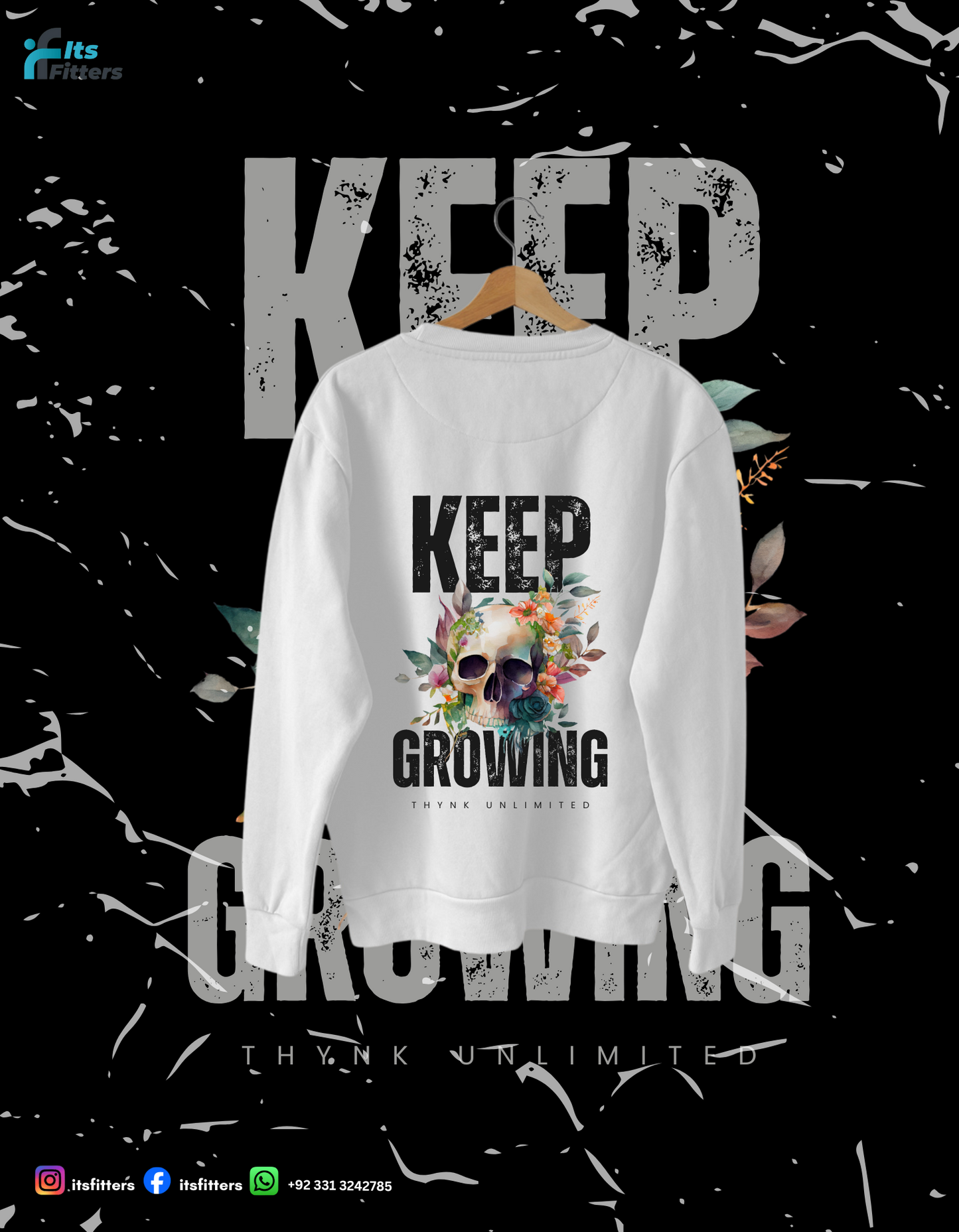 Keep Growing - Skull Bloom Sweatshirt