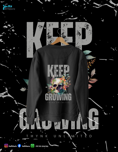 Keep Growing - Skull Bloom Sweatshirt